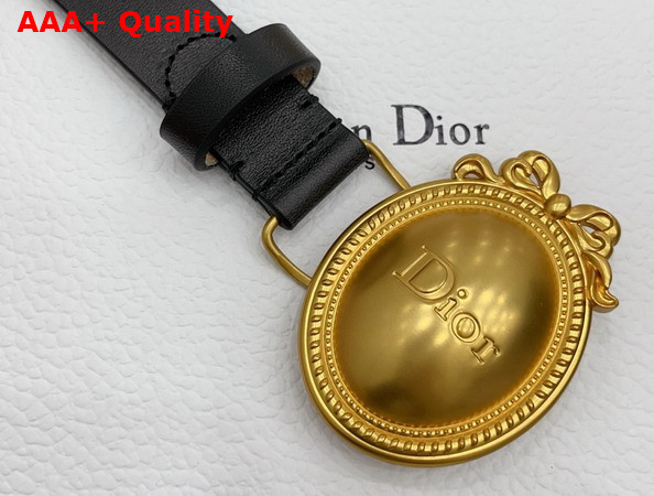 Dior Metaillon Belt in Black Smooth Calfskin 25mm Replica