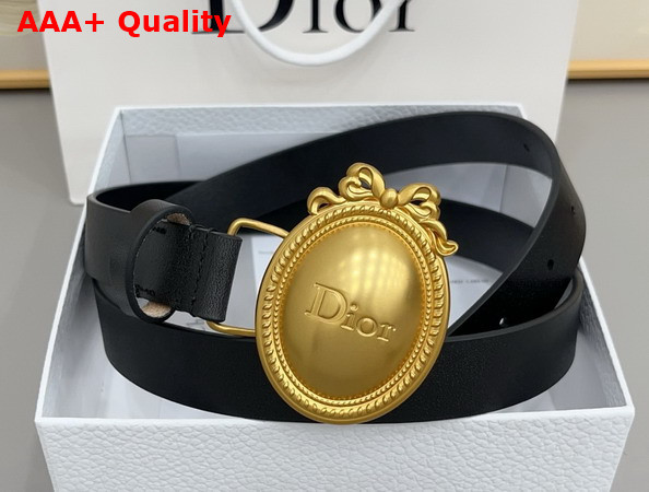 Dior Metaillon Belt in Black Smooth Calfskin 25mm Replica