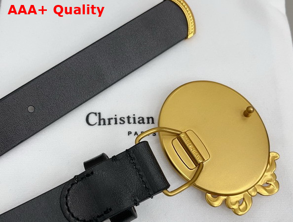 Dior Metaillon Belt in Black Smooth Calfskin 25mm Replica