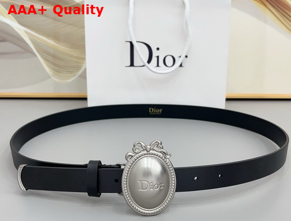 Dior Metaillon Belt in Black Smooth Calfskin 25mm Replica