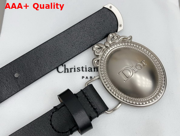 Dior Metaillon Belt in Black Smooth Calfskin 25mm Replica