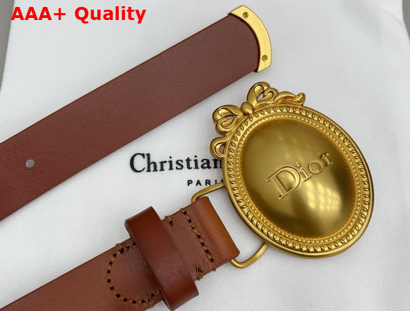 Dior Metaillon Belt in Brown Smooth Calfskin 25mm Replica