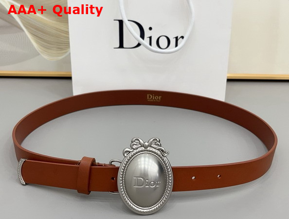 Dior Metaillon Belt in Brown Smooth Calfskin 25mm Replica