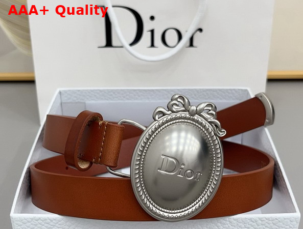 Dior Metaillon Belt in Brown Smooth Calfskin 25mm Replica