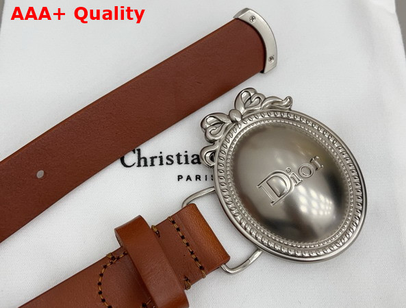 Dior Metaillon Belt in Brown Smooth Calfskin 25mm Replica