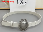 Dior Metaillon Belt in White Smooth Calfskin 25mm Replica
