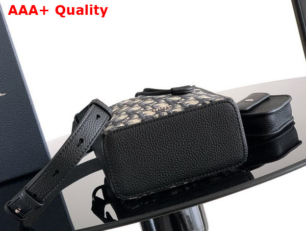 Dior Mini Bucket Bag Beige and Black Dior Oblique Jacquard with Black Grained Calfskin Replica