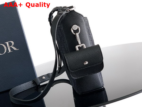 Dior Mini Bucket Black Dior Oblique Jacquard and Black Grained Calfskin Replica