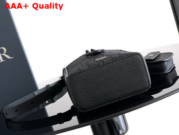 Dior Mini Bucket Black Dior Oblique Jacquard and Black Grained Calfskin Replica