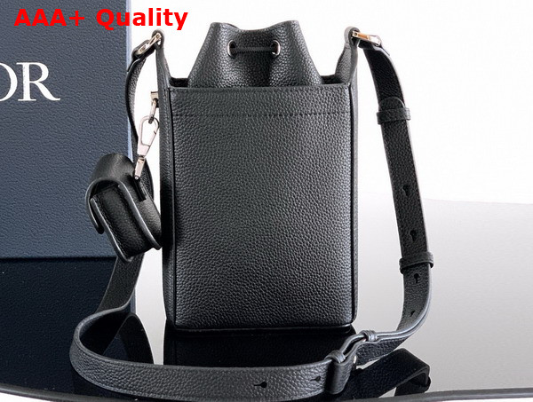 Dior Mini Bucket in Black Grained Calfskin Replica