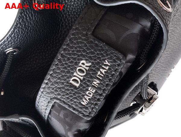 Dior Mini Bucket in Black Grained Calfskin Replica