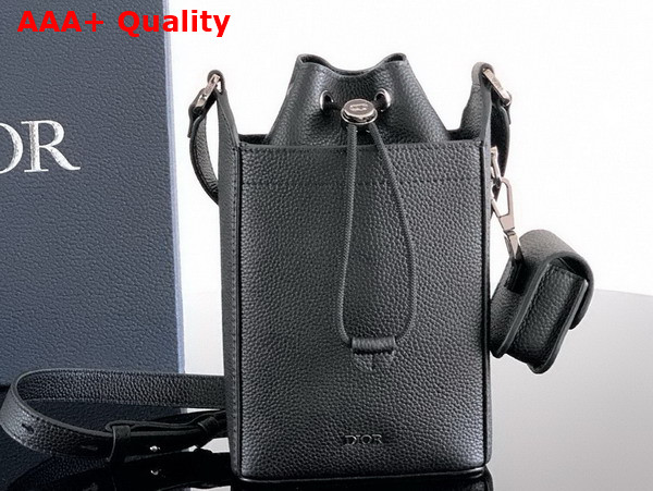 Dior Mini Bucket in Black Grained Calfskin Replica