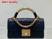 Dior Mini Dior Ange Bag Black Macrocannage Calfskin Replica