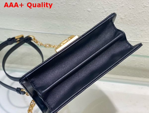Dior Mini Dior Ange Bag Black Macrocannage Calfskin Replica