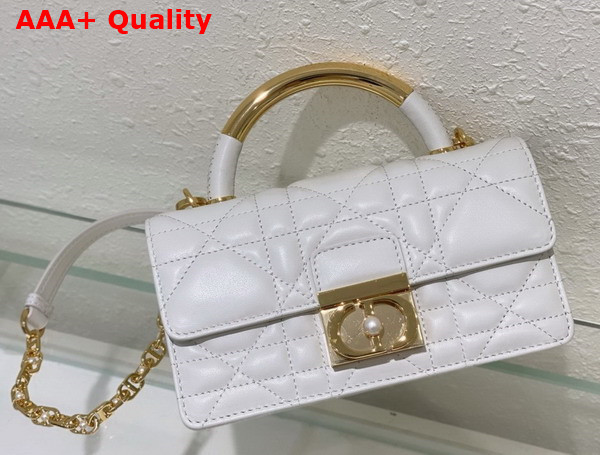 Dior Mini Dior Ange Bag Latte Macrocannage Calfskin Replica