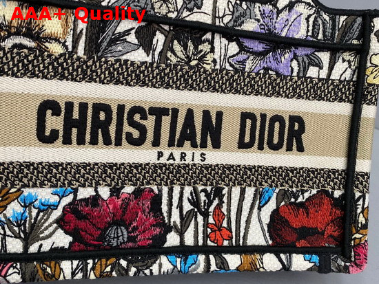 Dior Mini Dior Book Tote Multicolor Mille Fleurs Embroidery Replica