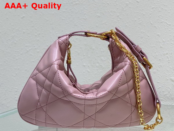 Dior Mini Dior Caro Tulip Bag Antique Pink Quilted Macrocannage Calfskin Replica