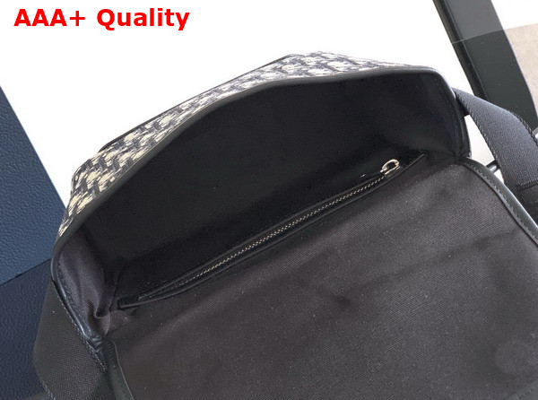 Dior Mini Dior Jett Messenger Bag with Flap Beige and Black Dior Oblique Jacquard Replica