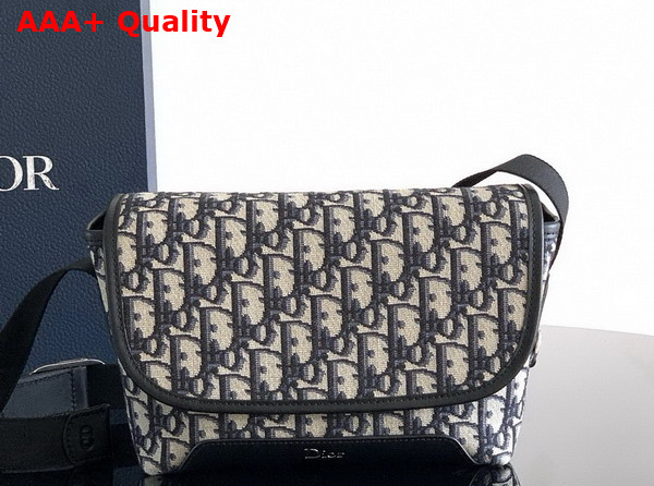 Dior Mini Dior Jett Messenger Bag with Flap Beige and Black Dior Oblique Jacquard Replica