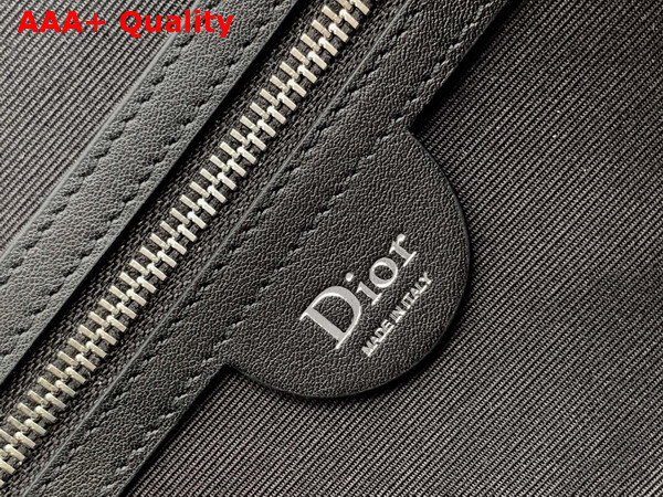 Dior Mini Dior Jett Messenger Bag with Flap Black Canvas and Dior Clover Embroidery Replica