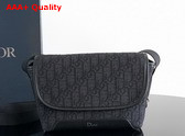 Dior Mini Dior Jett Messenger Bag with Flap Black Dior Oblique Jacquard Replica
