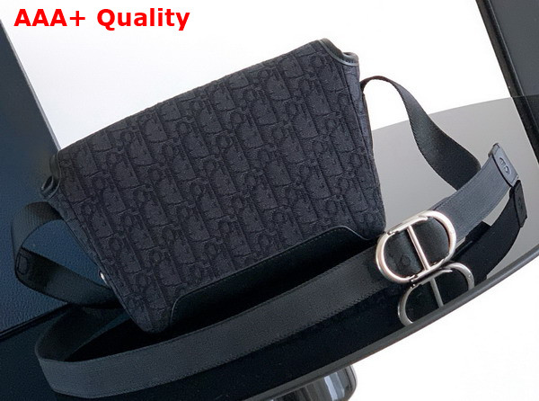 Dior Mini Dior Jett Messenger Bag with Flap Black Dior Oblique Jacquard Replica