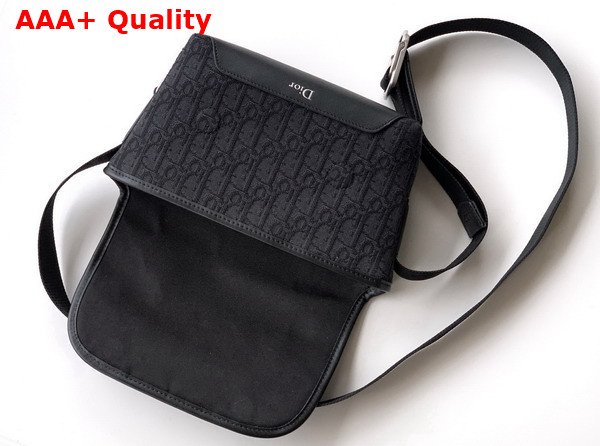 Dior Mini Dior Jett Messenger Bag with Flap Black Dior Oblique Jacquard Replica