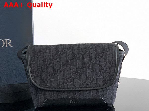 Dior Mini Dior Jett Messenger Bag with Flap Black Dior Oblique Jacquard Replica
