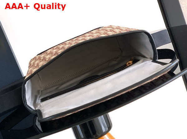 Dior Mini Dior Jett Messenger Bag with Flap Brown Dior Oblique Jacquard Replica