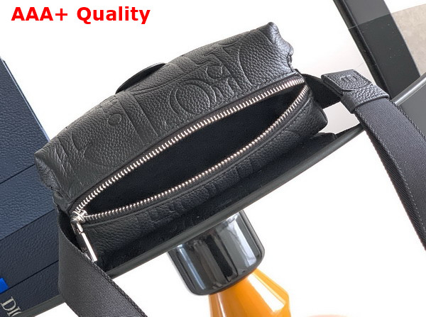 Dior Mini Dior Jett Zipped Messenger Bag in Black Dior Gravity Leather Replica