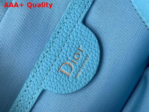 Dior Mini Dior Jett Zipped Messenger Bag in Myosotis Blue Dior Gravity Leather Replica