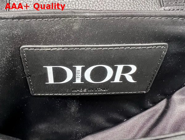 Dior Mini Dior and Sacai Saddle Bag Black Technical Fabric and Grained Calfskin Replica