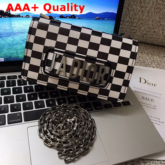 Dior Mini J Adior Flap Bag in Black and White Printed Calfskin Replica