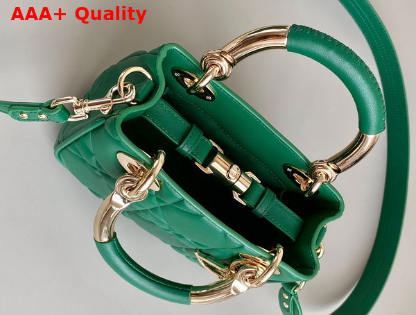 Dior Mini Lady 95 22 Bag Green Cannage Calfskin Replica