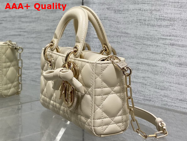 Dior Mini Lady D Joy Bag Trench Cannage Lambskin with Leather Bow Replica