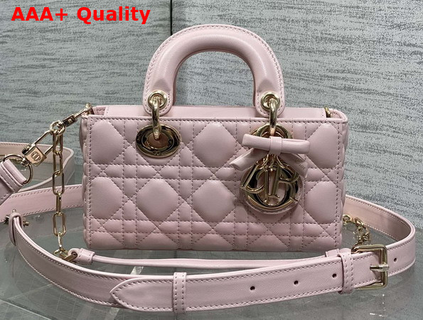 Dior Mini Lady D Joy Bag in Sakura Pink Cannage Lambskin wiht Leather Bow Replica