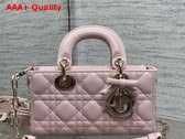 Dior Mini Lady D Joy Bag in Sakura Pink Cannage Lambskin wiht Leather Bow Replica