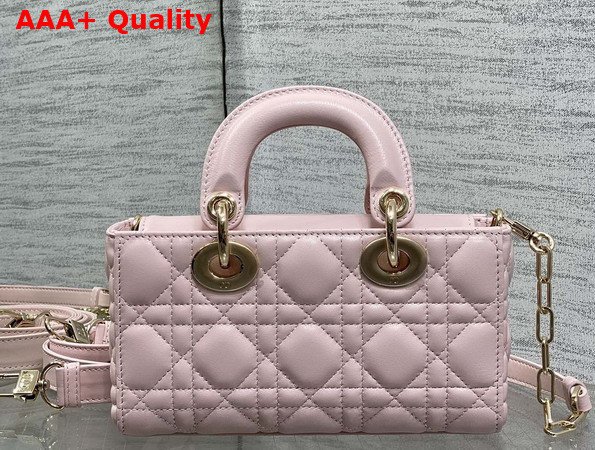 Dior Mini Lady D Joy Bag in Sakura Pink Cannage Lambskin wiht Leather Bow Replica