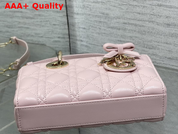 Dior Mini Lady D Joy Bag in Sakura Pink Cannage Lambskin wiht Leather Bow Replica