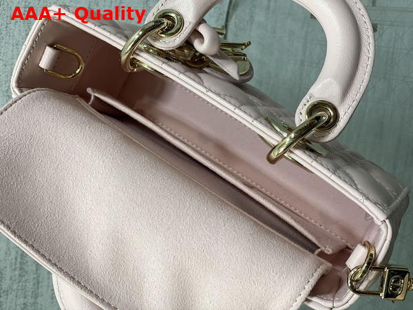 Dior Mini Lady D Joy Bag in Sakura Pink Cannage Lambskin wiht Leather Bow Replica