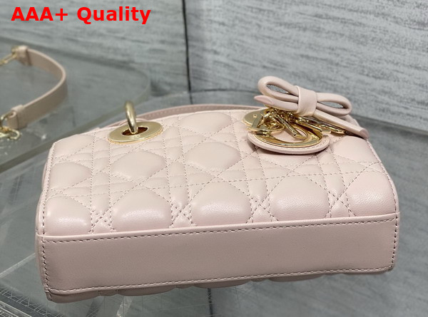 Dior Mini Lady D Joy Bag with Leather Bow Rose Soupir Cannage Lambskin Replica