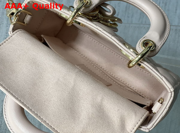 Dior Mini Lady D Joy Bag with Leather Bow Rose Soupir Cannage Lambskin Replica