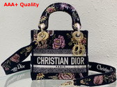 Dior Mini Lady D Lite Bag Black Multicolor Dior Jardin Botanique Embroidery Replica