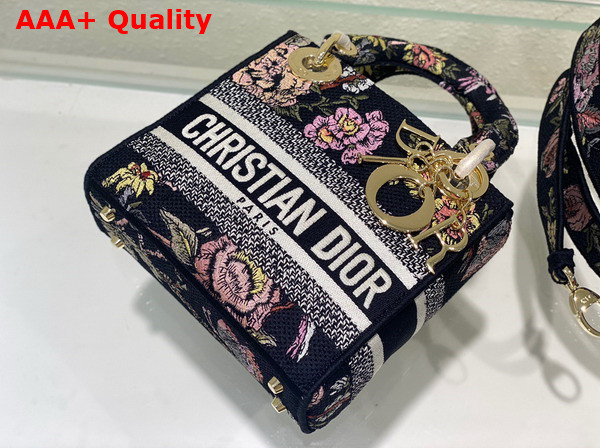 Dior Mini Lady D Lite Bag Black Multicolor Dior Jardin Botanique Embroidery Replica
