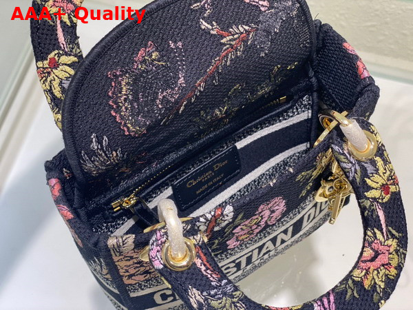 Dior Mini Lady D Lite Bag Black Multicolor Dior Jardin Botanique Embroidery Replica