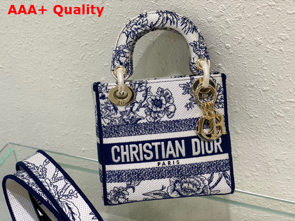 Dior Mini Lady D Lite Bag Blue Dior Jardin Botanique Embroidery Replica