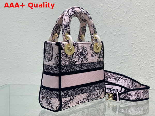 Dior Mini Lady D Lite Bag Powder Pink Dior Jardin Botanique Embroidery Replica