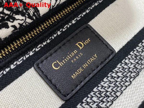 Dior Mini Lady D Lite Bag White and Black Plan de Paris Embroidery Replica