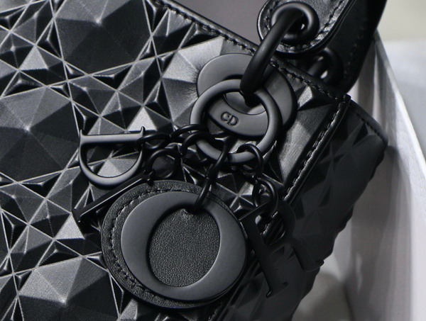 Dior Mini Lady Dior Bag Black Cannage Calfskin with Diamond Motif Replica