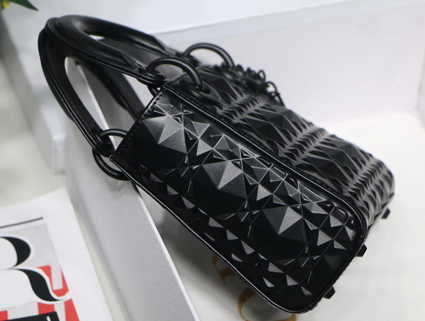 Dior Mini Lady Dior Bag Black Cannage Calfskin with Diamond Motif Replica